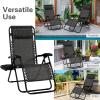 imageGoplus Zero Gravity Lounge Chairs 160Adjustable Folding Recliner wPillow and Cup Holder 350LBS Comfy Outdoor Lounge Chairs for Patio Lawn Yard ampamp CampSet of 2 NavyGrey
