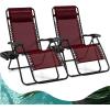 imageGoplus Zero Gravity Lounge Chairs 160Adjustable Folding Recliner wPillow and Cup Holder 350LBS Comfy Outdoor Lounge Chairs for Patio Lawn Yard ampamp CampSet of 2 NavyWine