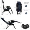 imageGoplus Zero Gravity Lounge Chairs 160Adjustable Folding Recliner wPillow and Cup Holder 350LBS Comfy Outdoor Lounge Chairs for Patio Lawn Yard ampamp CampSet of 2 NavyNavy