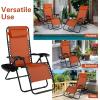 imageGoplus Zero Gravity Lounge Chairs 160Adjustable Folding Recliner wPillow and Cup Holder 350LBS Comfy Outdoor Lounge Chairs for Patio Lawn Yard ampamp CampSet of 2 NavyOrange