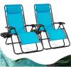 imageGoplus Zero Gravity Lounge Chairs 160Adjustable Folding Recliner wPillow and Cup Holder 350LBS Comfy Outdoor Lounge Chairs for Patio Lawn Yard ampamp CampSet of 2 NavyLight Blue