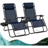 imageGoplus Zero Gravity Lounge Chairs 160Adjustable Folding Recliner wPillow and Cup Holder 350LBS Comfy Outdoor Lounge Chairs for Patio Lawn Yard ampamp CampSet of 2 NavyNavy