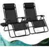 imageGoplus Zero Gravity Lounge Chairs 160Adjustable Folding Recliner wPillow and Cup Holder 350LBS Comfy Outdoor Lounge Chairs for Patio Lawn Yard ampamp CampSet of 2 NavyBlack