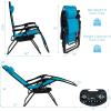 imageGoplus Zero Gravity Lounge Chairs 160Adjustable Folding Recliner wPillow and Cup Holder 350LBS Comfy Outdoor Lounge Chairs for Patio Lawn Yard ampamp CampSet of 2 NavyLight Blue