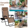 imageGoplus Zero Gravity Lounge Chairs 160Adjustable Folding Recliner wPillow and Cup Holder 350LBS Comfy Outdoor Lounge Chairs for Patio Lawn Yard ampamp CampSet of 2 NavyBeige