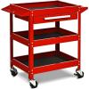 imageGoplus 3 Tier Rolling Tool Cart 330 LBS Capacity Heavy Duty Utility Cart Tool Organizer with Storage Drawer Industrial Commercial Service Tool Cart for Mechanics Garage Warehouse ampamp Repair ShopRed