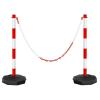 imageGoplus 4 Pack Delineator Post Cone with Fillable Base Traffic Cones Safety Cones for Parking Lot Construction Plastic Stanchion Chain Safety Barriers with 5Ft Link Chains White ampamp RedWhiteRed