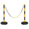 imageGoplus 4 Pack Delineator Post Cone with Fillable Base Traffic Cones Safety Cones for Parking Lot Construction Plastic Stanchion Chain Safety Barriers with 5Ft Link Chains White ampamp RedBlackYellow