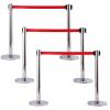 imageGoplus 6Pcs Stanchion Post Stainless Steel Stanchions with 65 Retractable Belt Posts Queue Pole 35quotHeight Crowd Control Barrier for Party Supplies RedRed