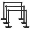 imageGoplus 6Pcs Stanchions Crowd Control Barriers with 65 Retractable Belt Stainless Steel Stanchion Posts Queue Line Pole 35quot Height Easy Connect AssemblyBlack