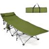 imageGoplus Camping Cot Folding Camping Bed for Adults wCarrying Bag 500 LBS Max Load Side Pocket Detachable Pillow Lightweight Portable Sleeping Cot for Home Office Hiking PicnicGreen