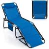 imageGoplus Chaise Lounge Chair Outdoor Folding 5Postion Beach Lounge Chair with Detachable Pillow Side Pocket Sunbathing Lounge Chair Adjustable Tanning Chair for Patio Lawn Pool YardBlue