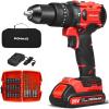 imageGoplus Cordless Drill 20V Brushless 12 Drill Driver Kit Hammer Drill Set with Battery and Charger 60Nm Torque 20111 Clutch 2Variable Speed 32pcs Accessories