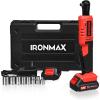 imageGoplus Electric Cordless Ratchet Wrench Set 12V 38 45 Nm Power Ratchet Wrench Tool Kit wLED Light 2 Packs 20Ah LithiumIon Battery Fast Charger 7pcs Sockets and 14quot Socket Adapter