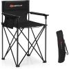 imageGoplus Folding Camping Chair Outdoor Portable Beach Chair Heightened Design wDetachable Armrests Storage Pouches ampamp Carrying Bag for Fishing Picnic Lawn Black 250LBS Weight Capacity