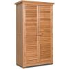 imageGoplus Outdoor Storage Cabinet Wooden Storage Shed with Latch Detachable Shelves ampamp Weather Resistant Pitch Roof Vertical Garden Tool Organizer for Outside Yard Patio DeckNatural