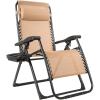 imageGoplus Oversized Zero Gravity Chair XLExtended Version Outdoor Recliner wCup Holder ampamp Detachable Headrest Foldable Mesh Lounge Chairs for Patio Pool Porch ampamp Deck 500LBS Set of 2 BeigeBeige