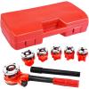 imageGoplus Ratchet Pipe Threader Kit Ratcheting Pipe Threading Tool Set w 6 Dies 14quot 38quot 12quot 34quot 1quot 114quot and Storage CaseRed
