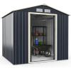 imageGoplus Storage Shed Metal 7 X 4 Outdoor Building Organizer with 4 Vents ampamp Double Sliding Door for Garden Backyard Farm 7X47X6