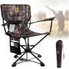 imageGoplus Swivel Camping Chair Potable Hunting Chair for Adults wCup Holder ampamp Carrying Bag Folding 360degree Free Rotation Lawn Chair for Fishing Picnic Hiking OutdoorDark Camo