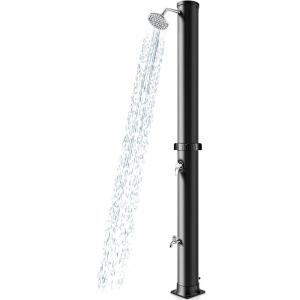 imageGoplus 10 Gallon Solar Heated Outdoor Shower 72 FT Freestanding Garden Pool Shower with Rotating Shower Head Temperature Adjustment ampamp Foot Shower for Outside Backyard Beach SilverBlack