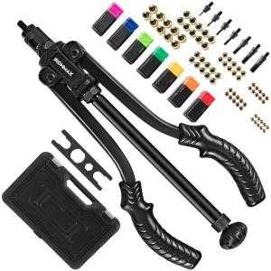 imageGoplus 14quot Rivet Nut Tool Professional Rivet Setter Kit w 7 Metric ampamp SAE Mandrels 70pcs Rivet Nuts Rugged Carrying Case UHandle and LaborSaving Design