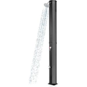 imageGoplus 159 Gallon Solar Heated Outdoor Shower 75 FT Freestanding Outdoor Shower with Shower Head and Foot Shower Tap for Outdoor Backyard Poolside Beach Pool Garden Black