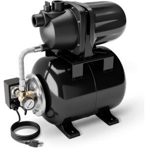 imageGoplus 16HP Shallow Well Pump with Pressure Tank 1000GPH5Gal Automatic Water Booster Jet Pump for Water Supply System Irrigation Water Pump for Home Garden ampamp Lawn 1200W BlueBlack