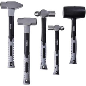 imageGoplus 5Piece Hammer Set  1632 OZ Ball Pein Rubber Mallet Sledge Cross Pein Hammers Blacksmith Forge Tool wNonslip Handle for Metal Rivet Chisel Punch