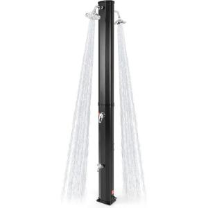 imageGoplus 93 Gallon Solar Heated Outdoor Shower 72 FT Freestanding Garden Shower with Dual Swivel Shower Heads ampamp 2 Foot Showers Adjustable Temperaturefor Poolside Backyard BeachBlack wDual Heads