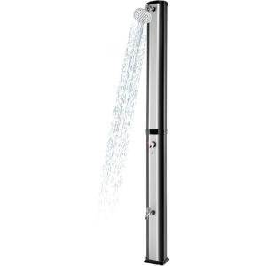 imageGoplus 93 Gallon Solar Heated Outdoor Shower 72 FT Freestanding Garden Shower with Dual Swivel Shower Heads ampamp 2 Foot Showers Adjustable Temperaturefor Poolside Backyard BeachSilver