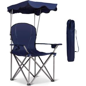 imageGoplus Camping Chair with Canopy Shade Folding Lawn Chair with Umbrella Cup Holder ampamp Carry Bag Portable Sunshade Chair for Adults for Beach Outdoor Travel Hiking Fishing BlueBlue
