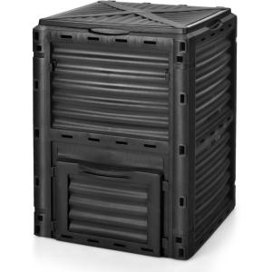 imageGoplus Compost Bin 80 Gallon 300 L Large Outdoor Composting Box wTop Flip Latchon Lid Bottom Exit Door BPA Free Material Grass Food Trash Composter Barrel for Garden Yard Easy AssemblyBlack