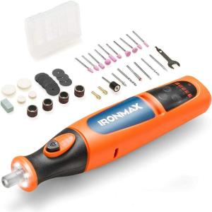 imageGoplus Cordless Rotary Tool Kit with 40 Accessories 8V Liion 5Speed Front LED Lights MultiPurpose Rotary Tool Set Perfect for Cutting Wood Carving Engraving Polishing and Detail Sanding