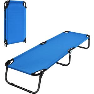 imageGoplus Folding Camping Cot Heavy Duty Collapsible Foldable Camping Bed for Adults Kids with NonSlip Foot Pad Indoor Outdoor Portable Sleeping Cot for Hiking Camping Fishing BlueBlue