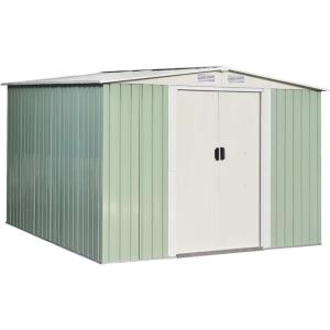 imageGoplus Galvanized Steel Outdoor Storage Shed 85X 85Ft Heavy Duty Tool House WSliding Door for Garden LawnLight GreenLight Green