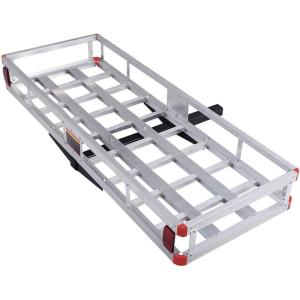 imageGoplus Hitch Cargo Carrier Aluminum Hitch Mount Cargo Basket with 500LBS Capacity Fits 2 Receiver 60 x 22 x 7 Trailer Hitch Cargo Carrier for Vehicle Car SUV Truck