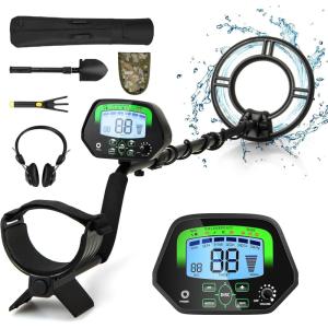 imageGoplus Metal Detector for Adults Professional Higher Accuracy Gold Finder with IP68 Waterproof 10 Coil LCD Display All Metal ampamp Pinpoint ampamp Disc Mode Shovel Scoop Headphone Treasure Hunting