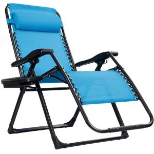 imageGoplus Oversized Zero Gravity Chair XLExtended Version Outdoor Recliner wCup Holder ampamp Detachable Headrest Foldable Mesh Lounge Chairs for Patio Pool Porch ampamp Deck 500LBS Set of 2 BeigeBlue
