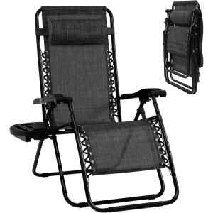 imageGoplus Zero Gravity Lounge Chairs 160Adjustable Folding Recliner wPillow and Cup Holder 350LBS Comfy Outdoor Lounge Chairs for Patio Lawn Yard ampamp CampSet of 2 NavyGrey