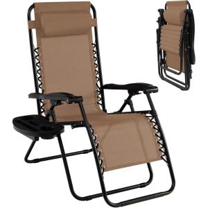 imageGoplus Zero Gravity Lounge Chairs 160Adjustable Folding Recliner wPillow and Cup Holder 350LBS Comfy Outdoor Lounge Chairs for Patio Lawn Yard ampamp CampSet of 2 NavyBeige