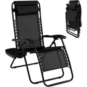 imageGoplus Zero Gravity Lounge Chairs 160Adjustable Folding Recliner wPillow and Cup Holder 350LBS Comfy Outdoor Lounge Chairs for Patio Lawn Yard ampamp CampSet of 2 NavyBlack