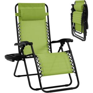 imageGoplus Zero Gravity Lounge Chairs 160Adjustable Folding Recliner wPillow and Cup Holder 350LBS Comfy Outdoor Lounge Chairs for Patio Lawn Yard ampamp CampSet of 2 NavyGreen