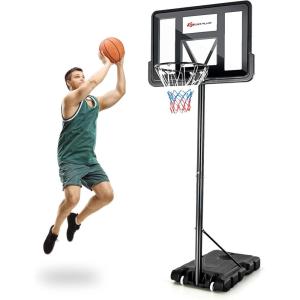imageGoplus Portable Basketball Hoop 10FT Height Adjustable Basketball Goal w44 Shatterproof Backboard Outdoor Basketball Stand for Adults Teens Backyard Driveway42510FT  12Level  Upgrade Steel