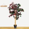 imageGoplus 4FT Tall Artificial Ficus Tree Greenery Fake Tree Faux Plant in Pot for Indoor Outdoor Home Dcor