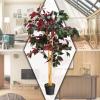 imageGoplus 4FT Tall Artificial Ficus Tree Greenery Fake Tree Faux Plant in Pot for Indoor Outdoor Home Dcor