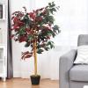 imageGoplus 4FT Tall Artificial Ficus Tree Greenery Fake Tree Faux Plant in Pot for Indoor Outdoor Home Dcor