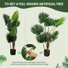 imageGoplus 4ft Artificial Fan Palm Tree Fake Tropical Palm Tree with 8 Large Leaves Realistic Moss Cement Pot Indoor ampamp Outdoor Green Potted Plant for Office Home Store Garden