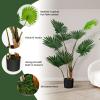 imageGoplus 4ft Artificial Fan Palm Tree Fake Tropical Palm Tree with 8 Large Leaves Realistic Moss Cement Pot Indoor ampamp Outdoor Green Potted Plant for Office Home Store Garden
