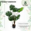 imageGoplus 4ft Artificial Fan Palm Tree Fake Tropical Palm Tree with 8 Large Leaves Realistic Moss Cement Pot Indoor ampamp Outdoor Green Potted Plant for Office Home Store Garden